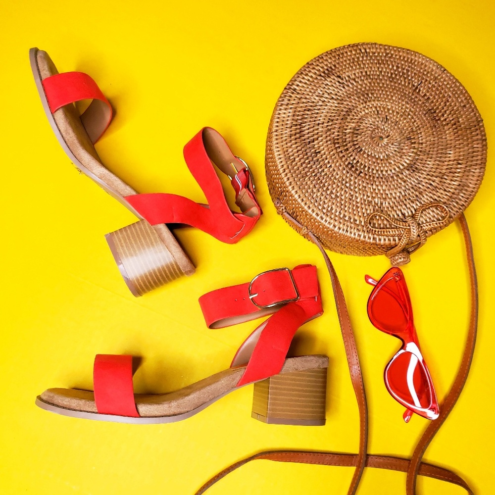 π¨ON SALE//The Sarah// Blood orange Chunky Sandal - Picture 6 of 8